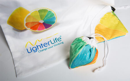 lighterlife lemon fold up shopping bag