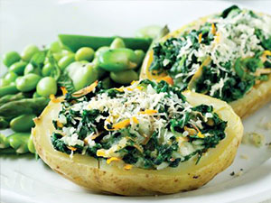 LighterLife spinach-stuffed jacket potato