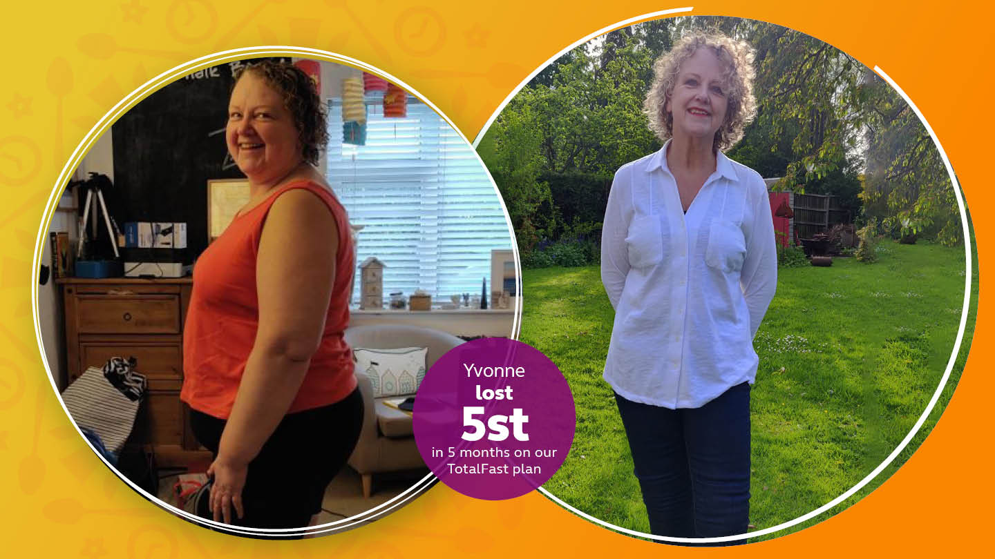 Yvonne lost 5 stone in 5 months with our TotalFast plan.