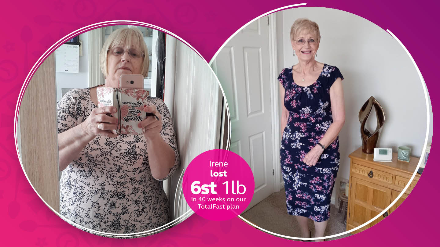 Irene lost 6st 1lb on our TotalFast plan.