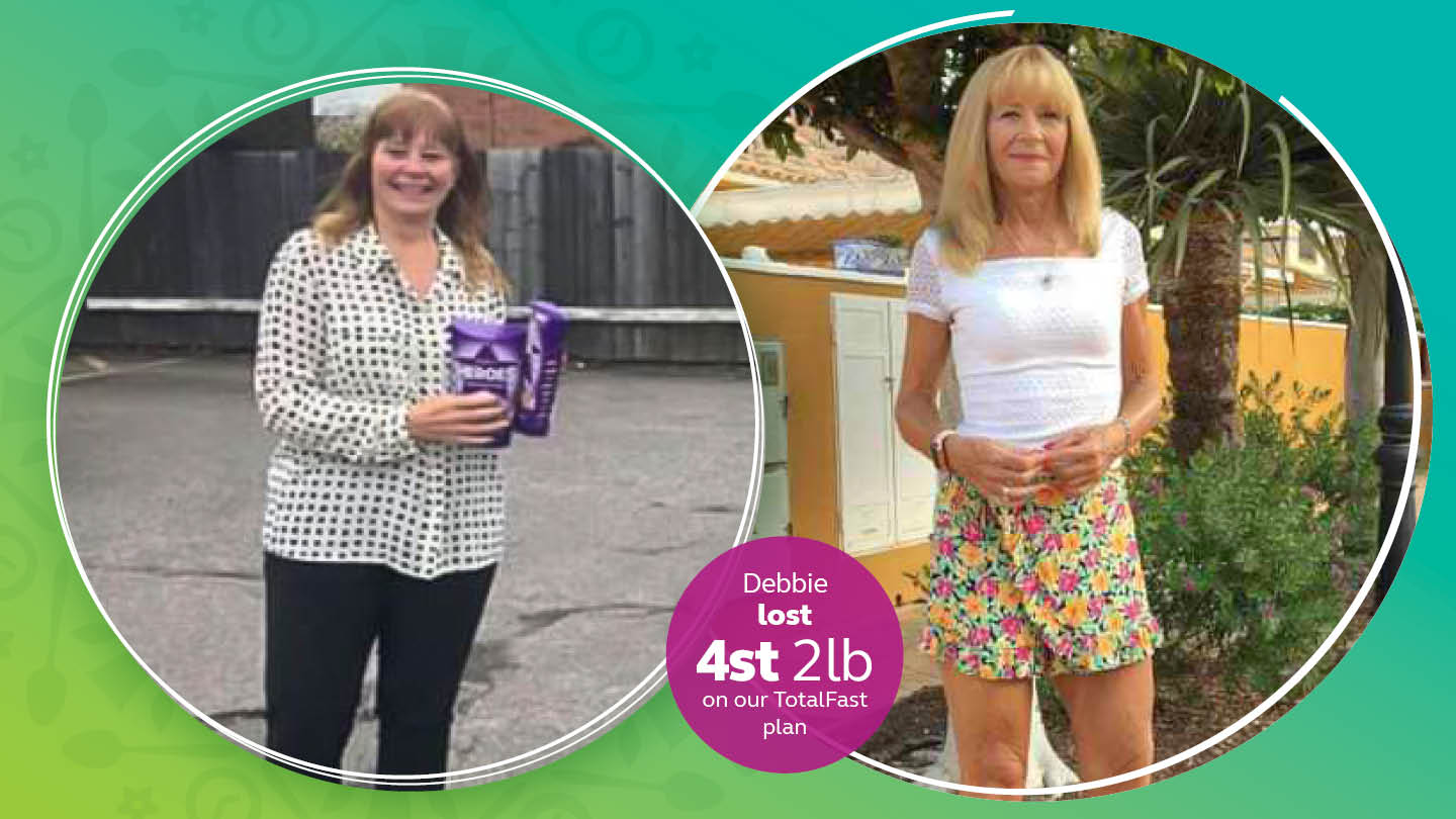 Debbie lost 4st 2lb with our TotalFast Plan.