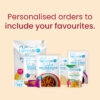 "Personalised orders to include your favourites" title with a selection of Foodpacks