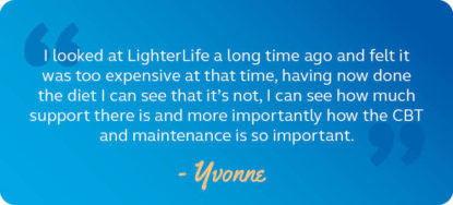 Yvonne about the cost of LighterLife 