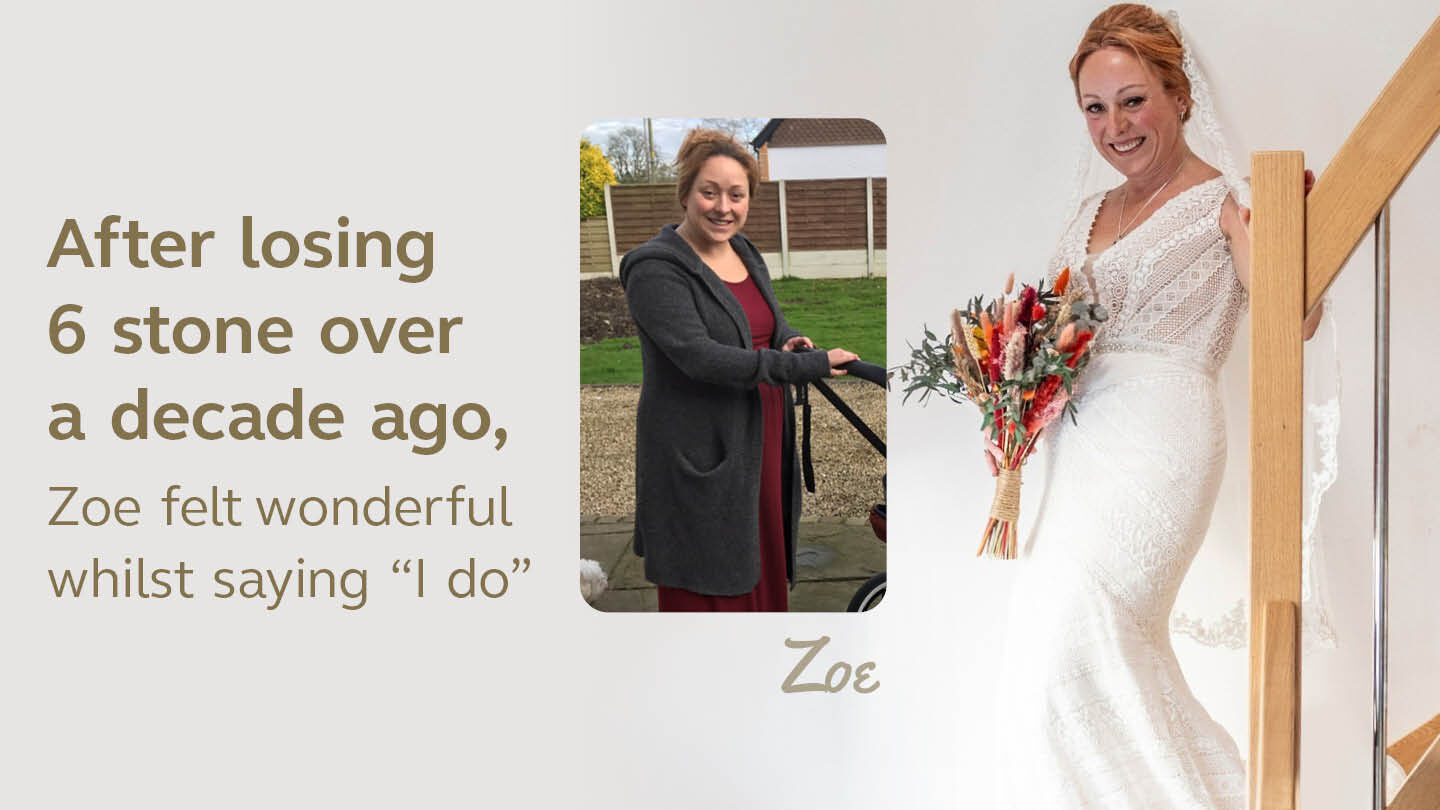 Client Zoe's wedding after LighterLife weight loss success story