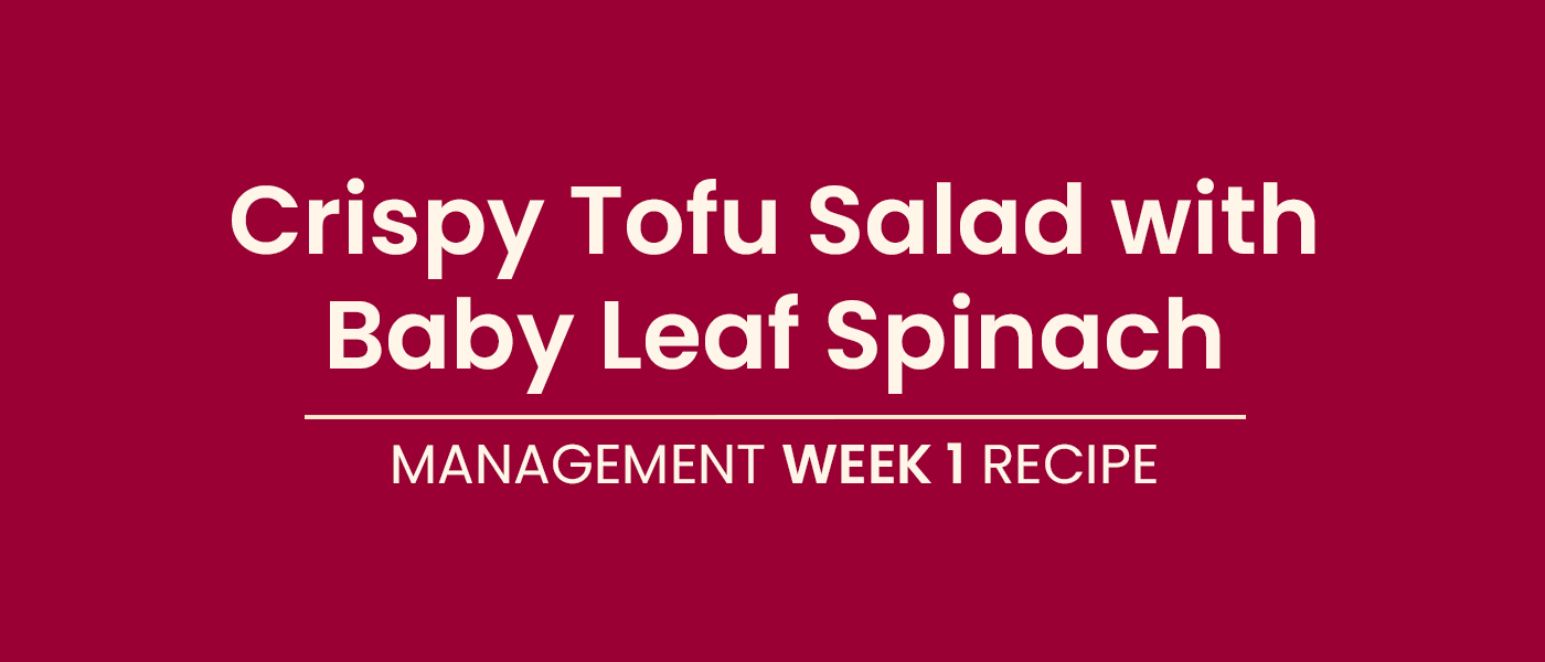 Crispy tofu salad with baby leaf spinach V
