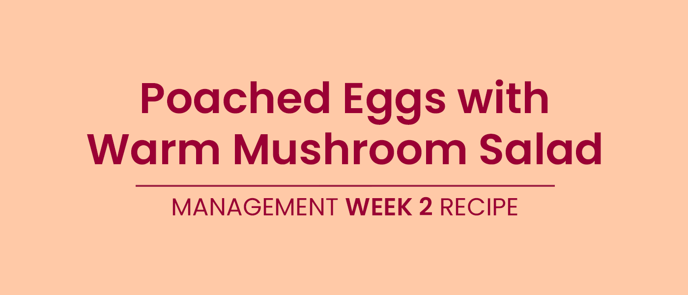 Poached eggs with warm mushroom salad V