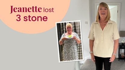 Jeanette has lost 3 stone - showing her before and after photo