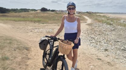 Catherine with her bike
